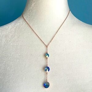 NEW Callura Aurora Borealis Swarovski Crystals Silvertone Necklace